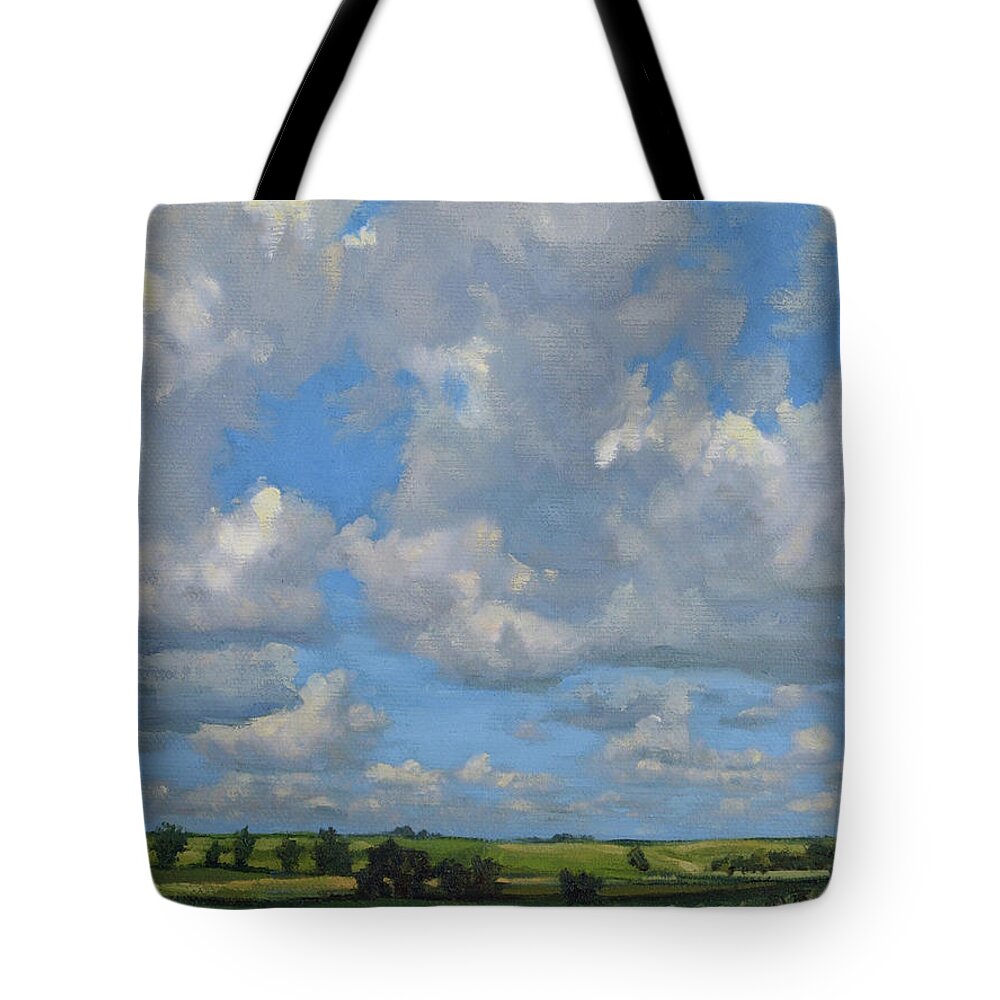 Summer Landscape Tote Bag featuring the painting July in the Valley by Bruce Morrison