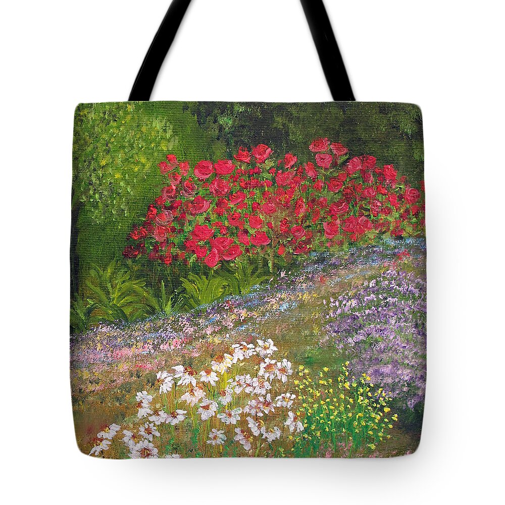 Oil Painting Tote Bag featuring the painting July WIP Detail by Barbara McDevitt