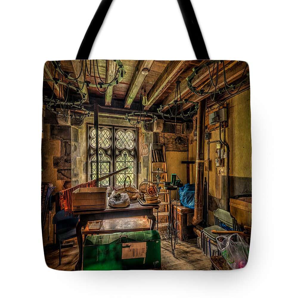 British Tote Bag featuring the photograph Junk Room by Adrian Evans