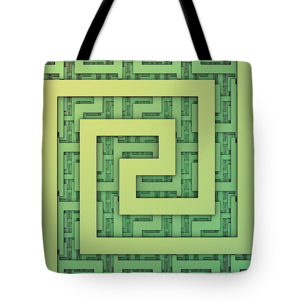 Geometric Fractal Abstract 3-d Three-dimensional Lines Corners Digitalart Tote Bag featuring the digital art Just a Little Geometry by Lyle Hatch