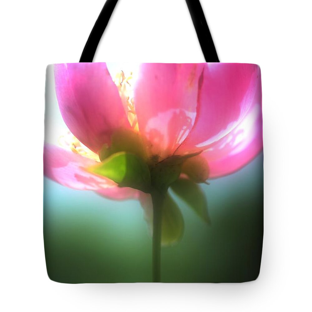 Peony Tote Bag featuring the photograph Just One by Kathleen Struckle