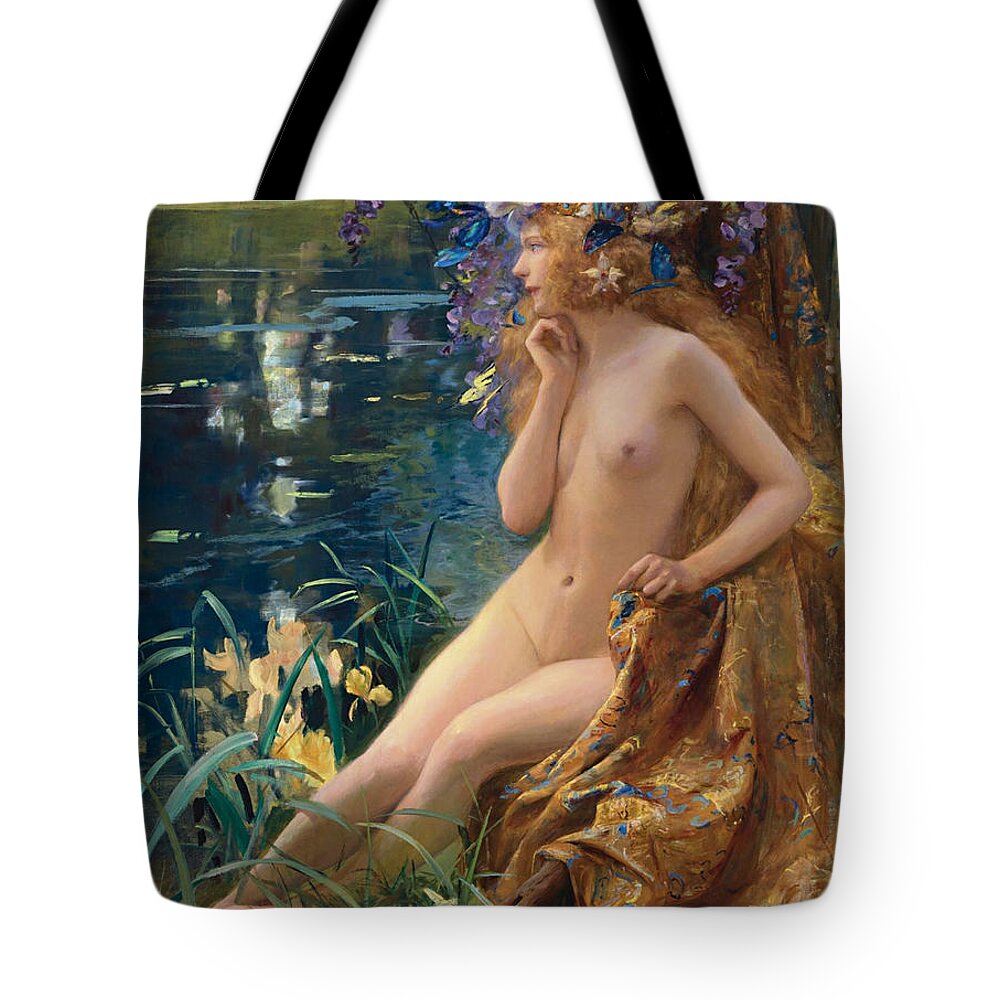 Juventa Tote Bag featuring the digital art Juventa by Gaston Bussiere