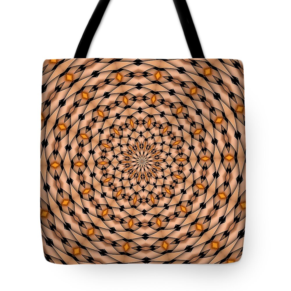 Kaleidoscope Tote Bag featuring the digital art Kaleidoscope 1 by Ron Bissett