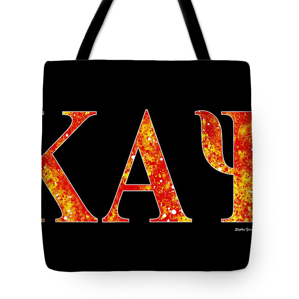 Kappa Alpha Psi Tote Bag featuring the digital art Kappa Alpha Psi - Black by Stephen Younts