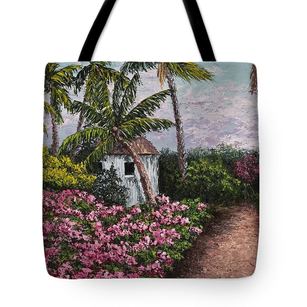 Landscape Tote Bag featuring the painting Kauai Flower Garden by Darice Machel McGuire