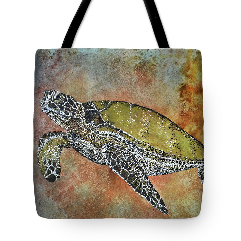 Honu Tote Bag featuring the painting Kauila Guardian of Children by Suzette Kallen