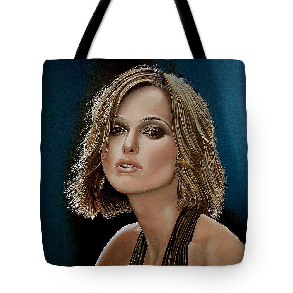 Keira Knightley Tote Bag featuring the painting Keira Knightley by Paul Meijering