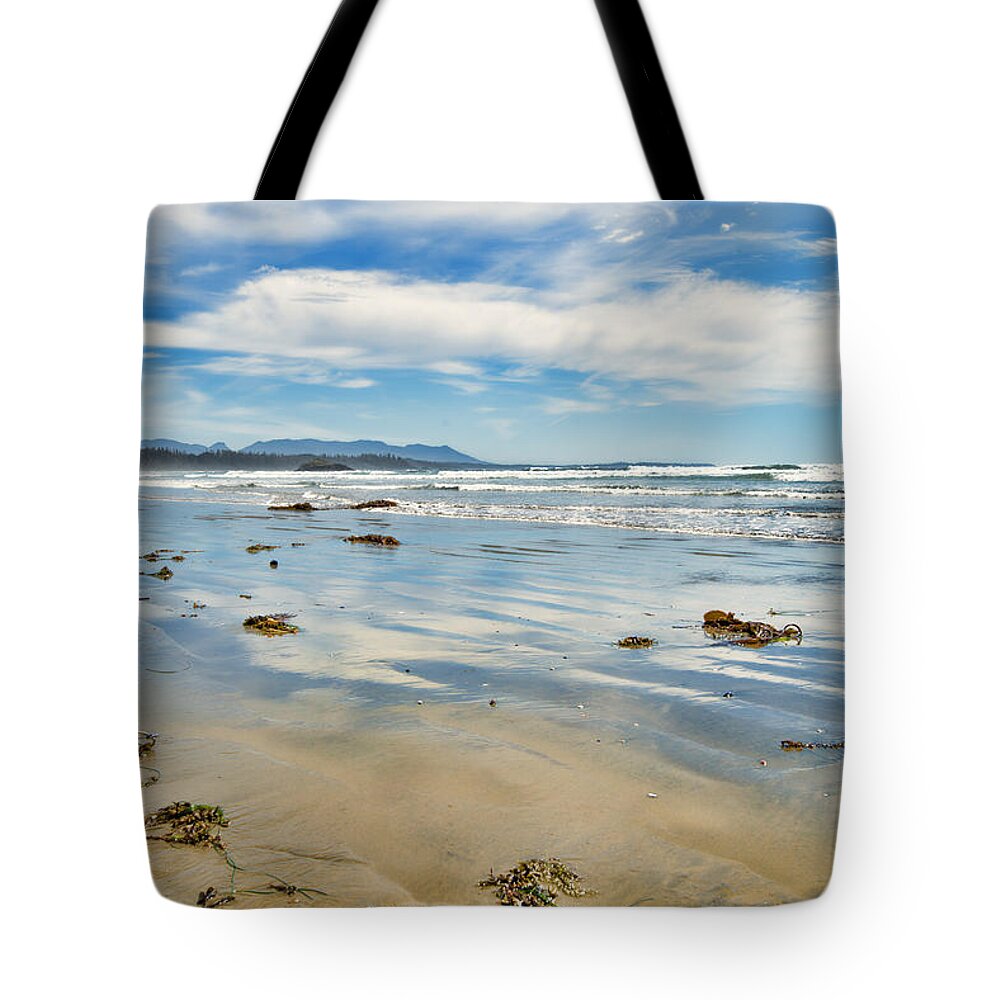 Tofino Tote Bag featuring the photograph Kelp Me Reflection by Allan Van Gasbeck