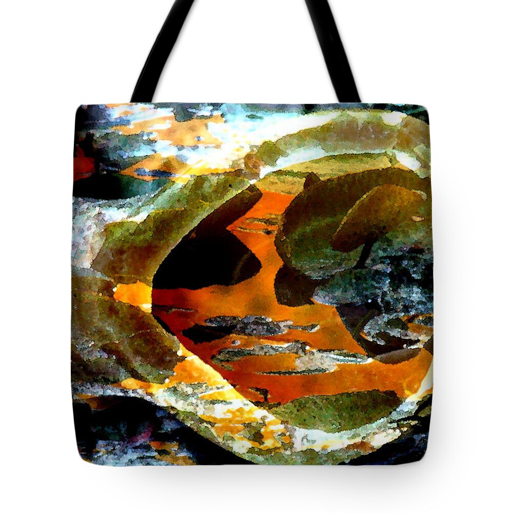 Kelp Tote Bag featuring the painting Kelping - Sea - Garden - Glass by Marie Jamieson