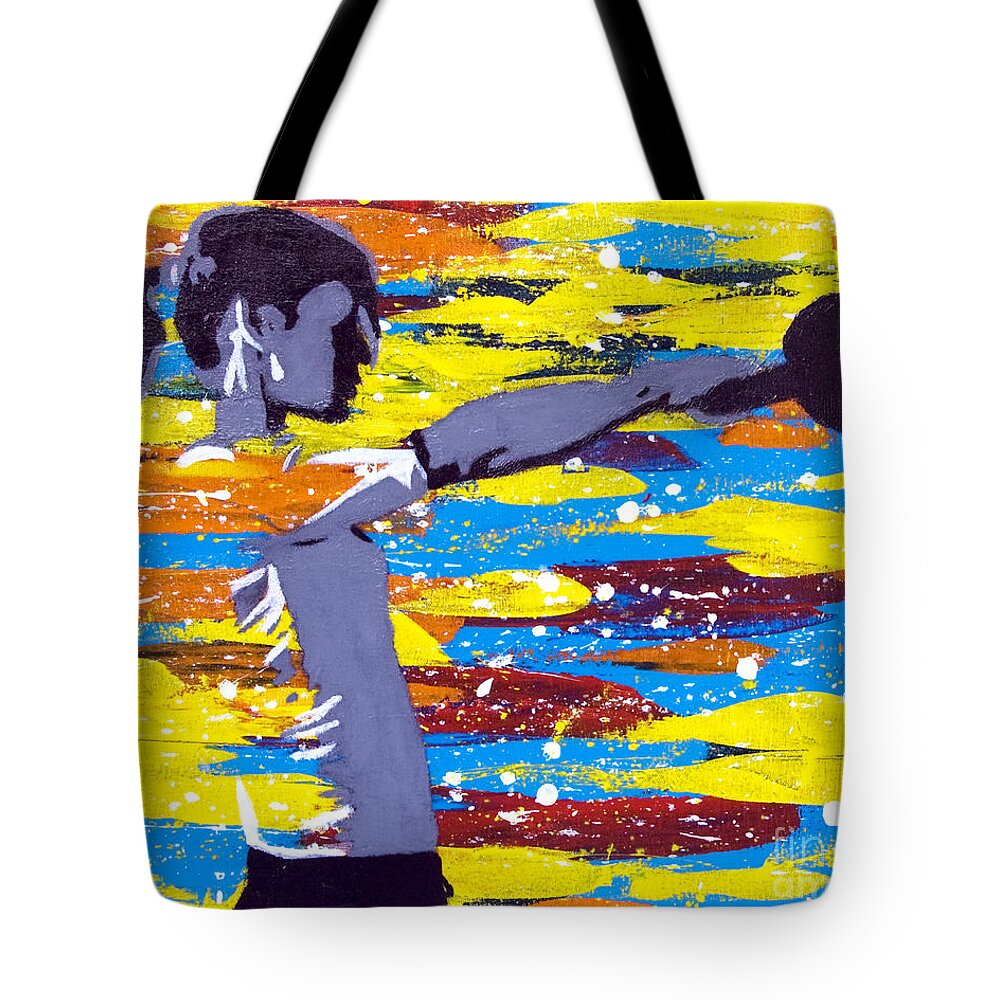 Denise Tote Bag featuring the painting Kettlebell by Denise Deiloh