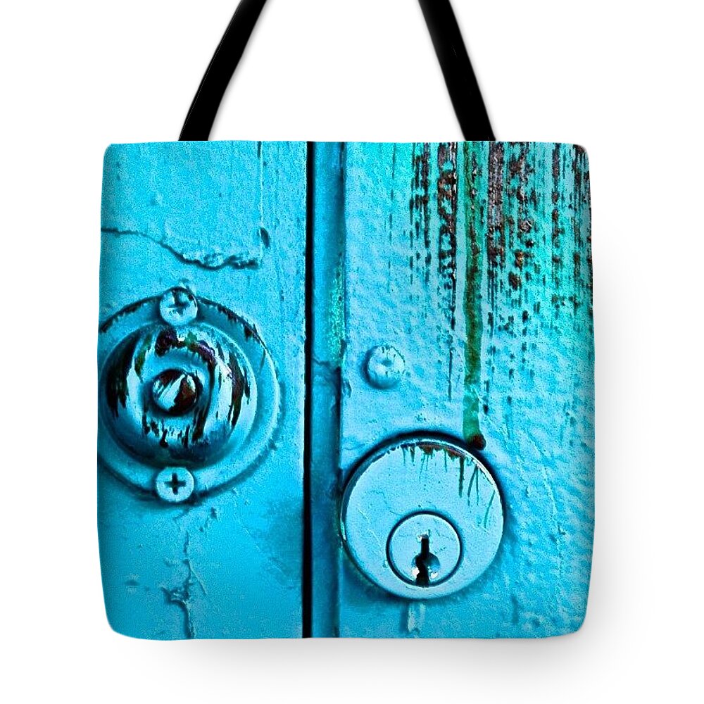 Textureholics Tote Bag featuring the photograph Key Hole And Doorbell by Julie Gebhardt