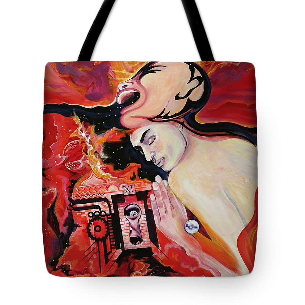 Passion Tote Bag featuring the painting Keyhole by Yelena Tylkina