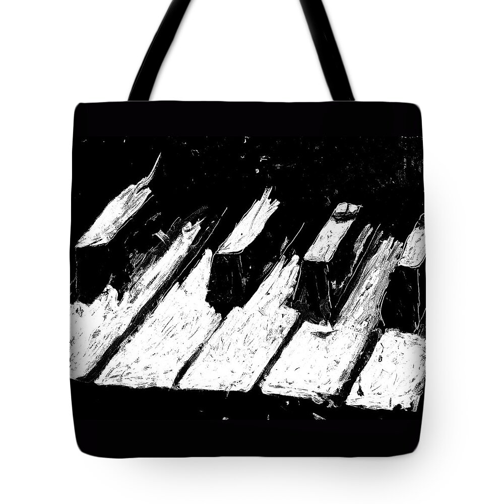 Black Keys Tote Bag featuring the painting Keys Of Life by Neal Barbosa