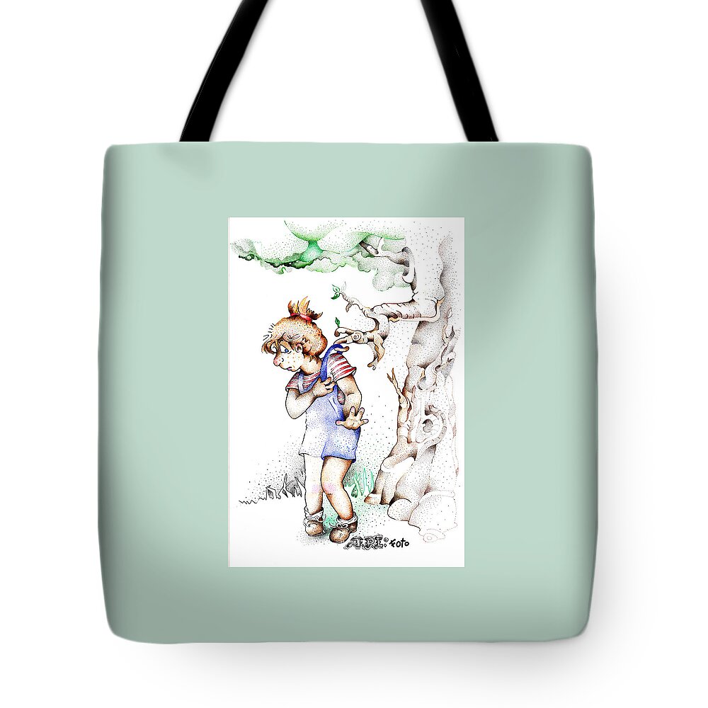 News Art Tote Bag featuring the painting Kidnabbed 2 by Dawn Sperry