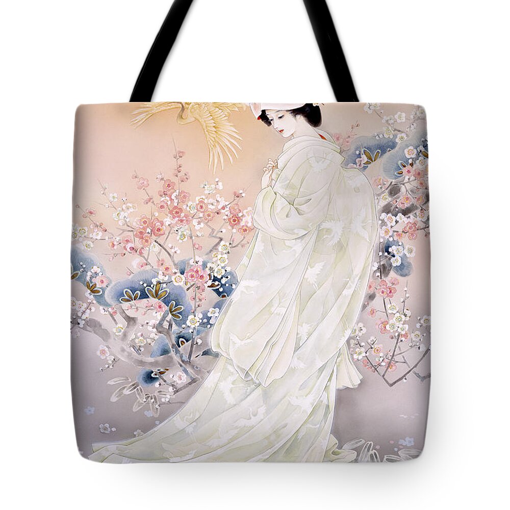 Haruyo Morita Tote Bag featuring the digital art Kihaku by MGL Meiklejohn Graphics Licensing