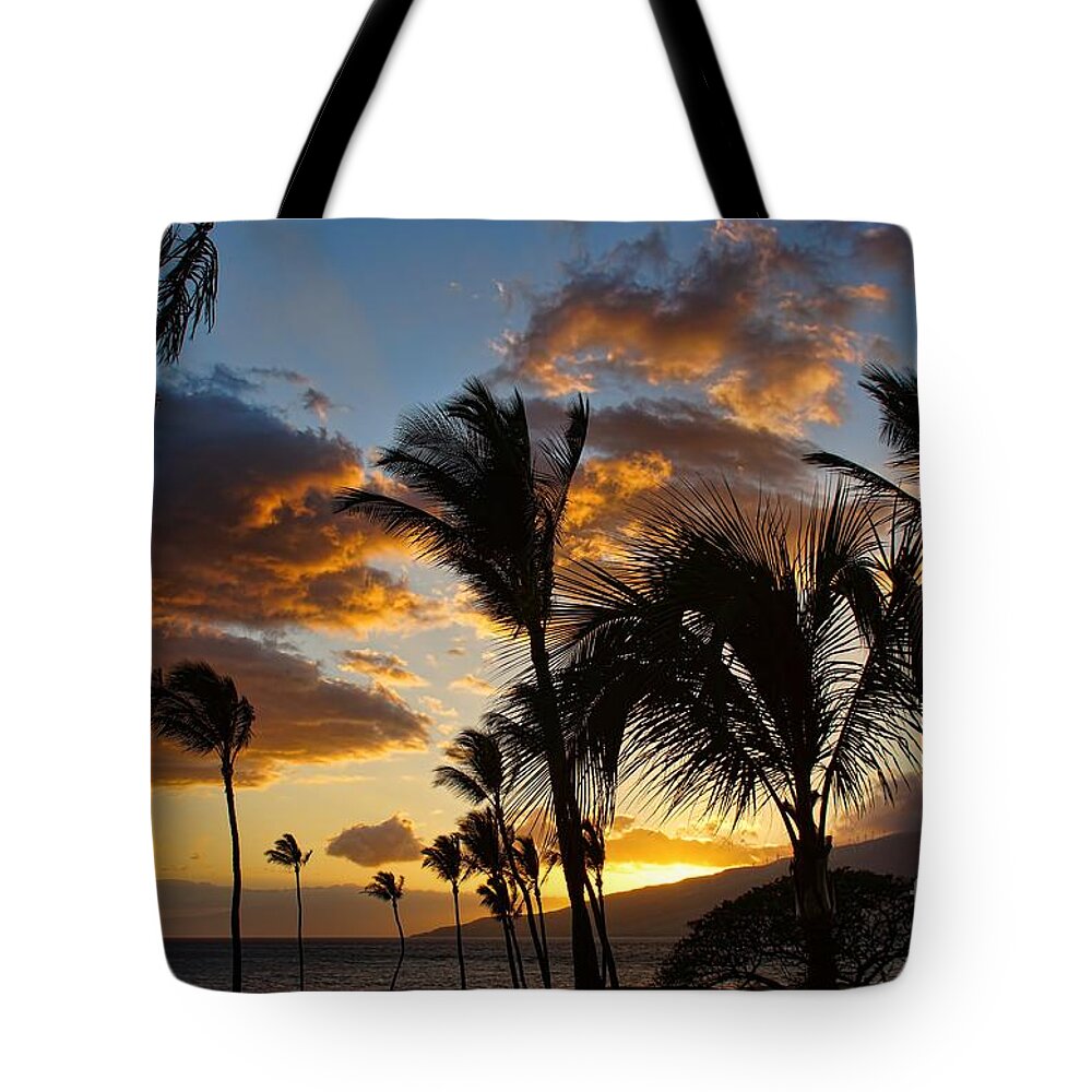 Dusk Tote Bag featuring the photograph Kihei at dusk by Peggy Hughes