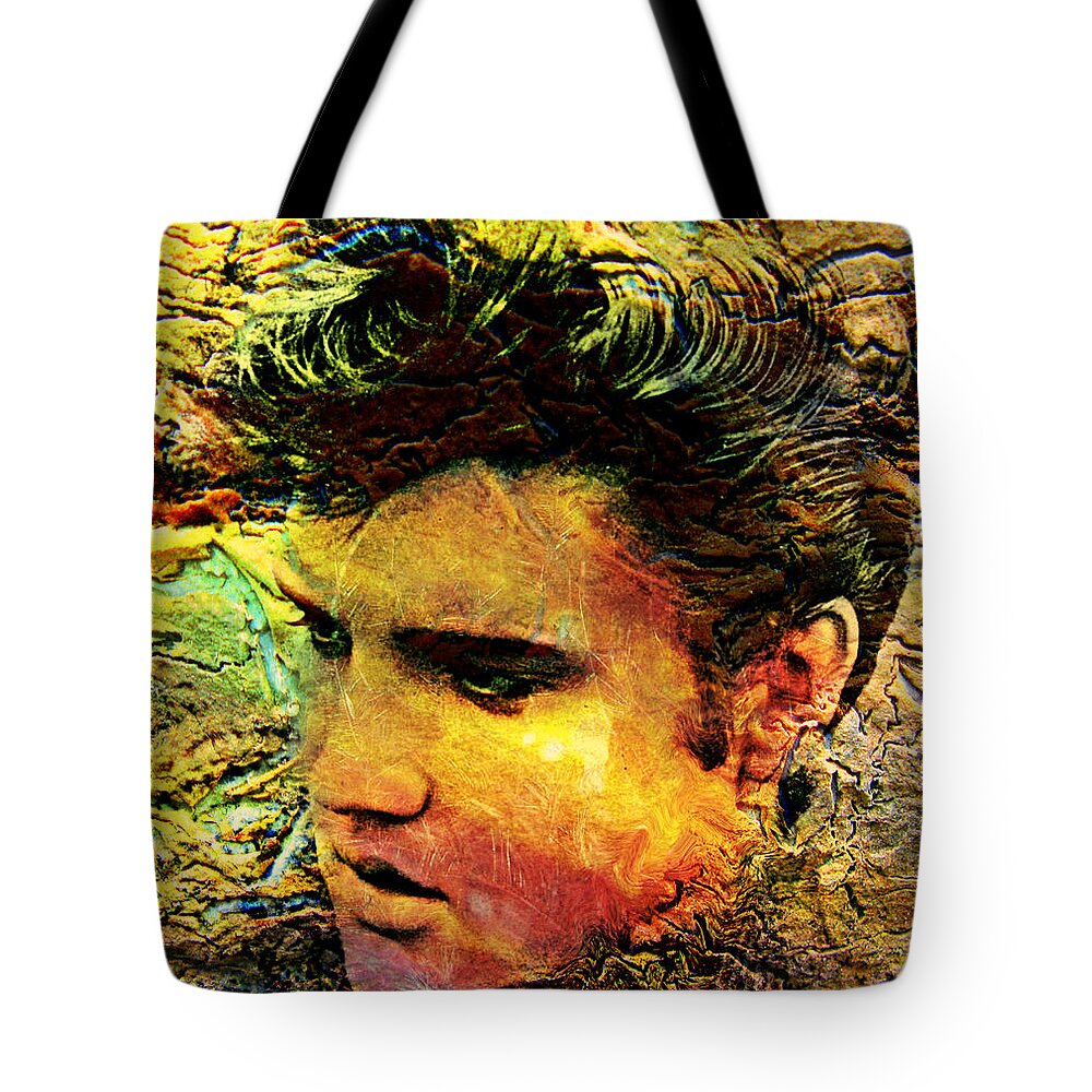 Elvis Presley Tote Bag featuring the painting King Elvis by Ally White