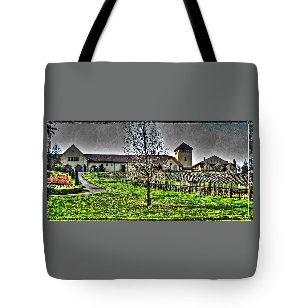 King Estate Winery Tote Bag featuring the photograph King Estate Winery by Thom Zehrfeld