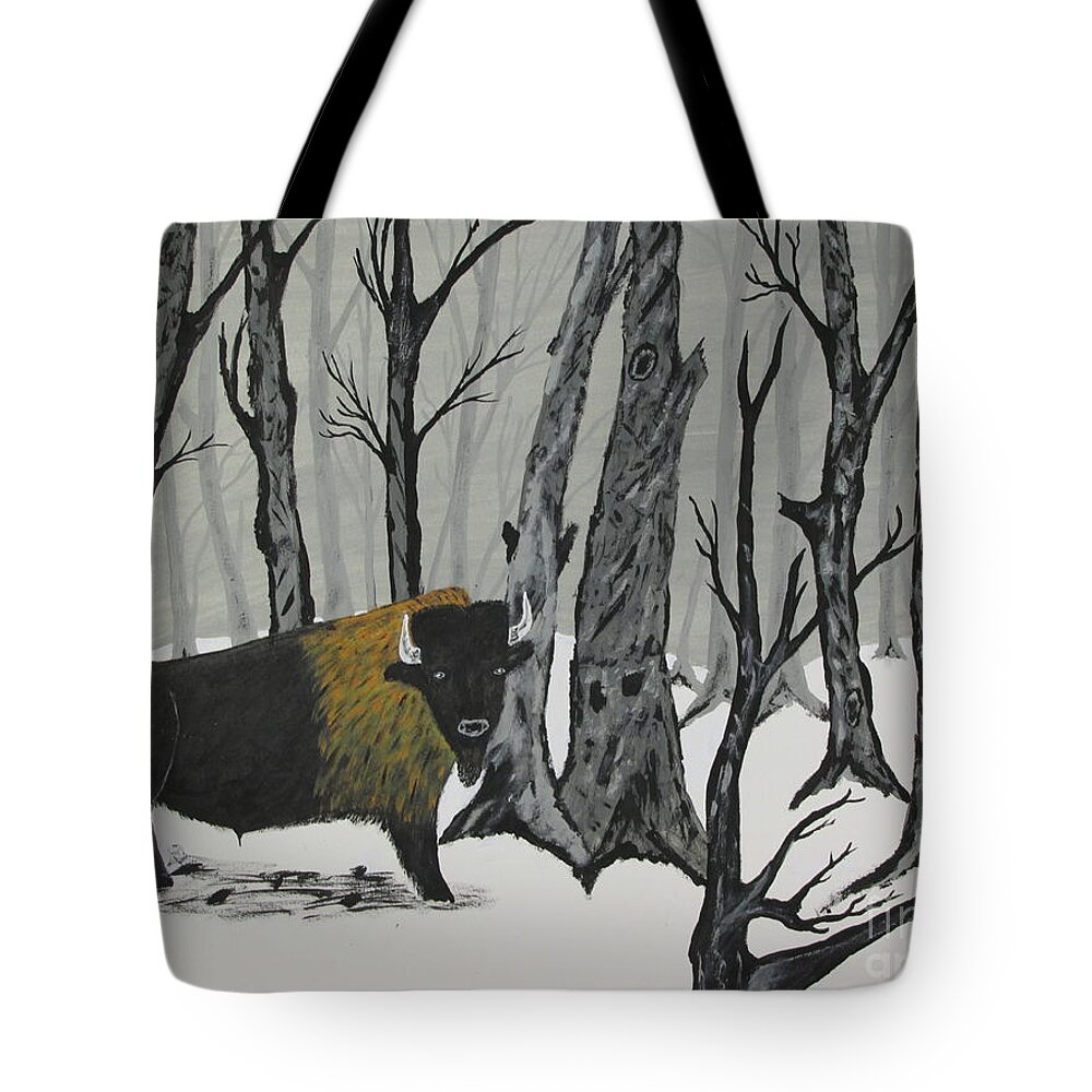  Tote Bag featuring the painting King Of The Woods by Jeffrey Koss