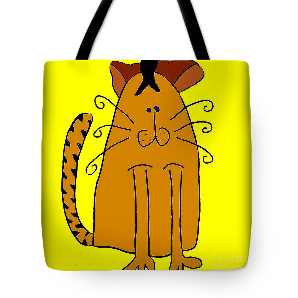 Cat Tote Bag featuring the painting Kit-Kat by James and Donna Daugherty