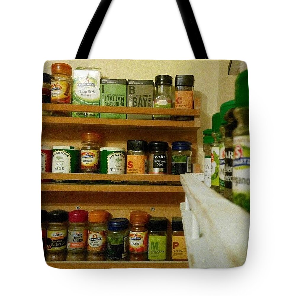 Food Tote Bag featuring the photograph #kitchen #food #herbs And #spices by Abbie Shores