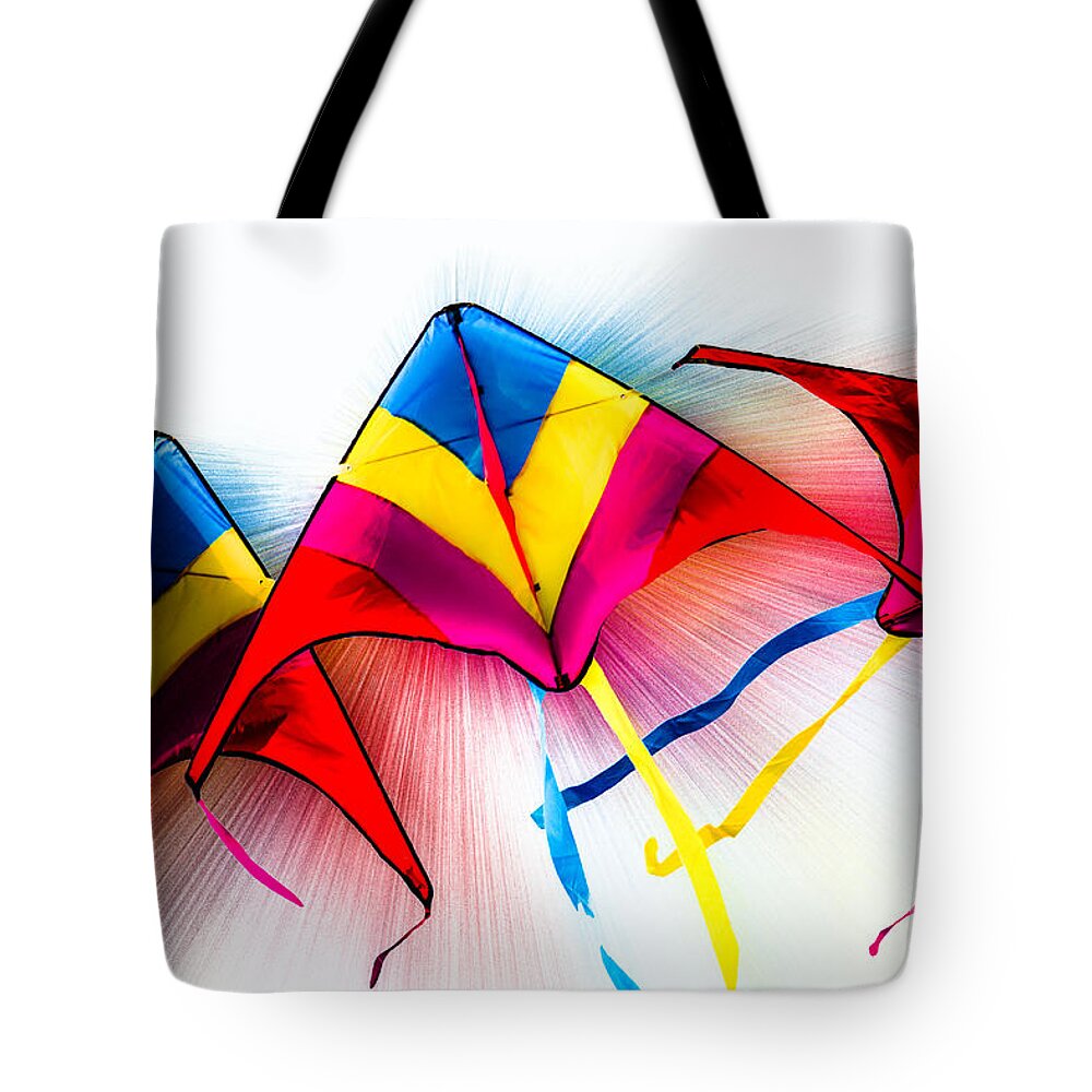 Kites Tote Bag featuring the photograph Kites by Michael Arend