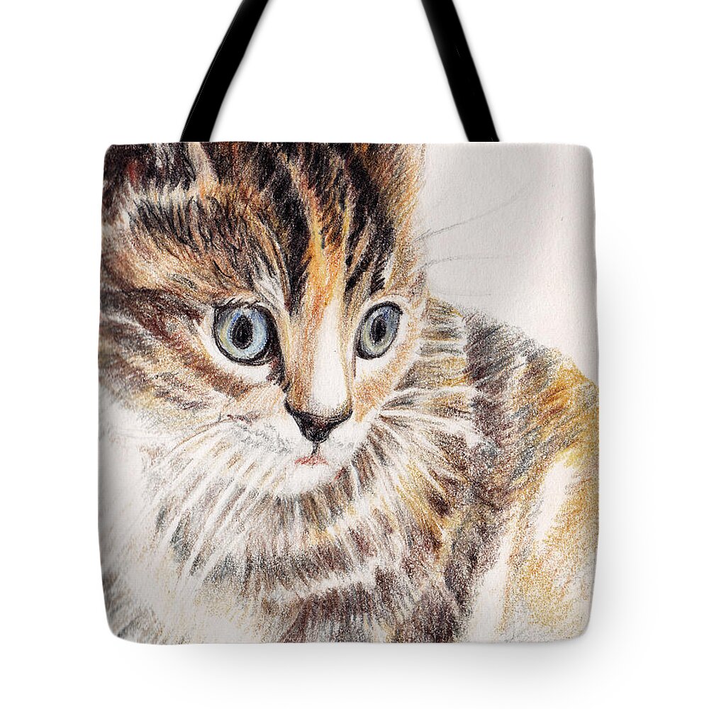 Cats Tote Bag featuring the painting Kitty Kat Iphone Cases Smart Phones Cells And Mobile Cases Carole Spandau Cbs Art 345 by Carole Spandau