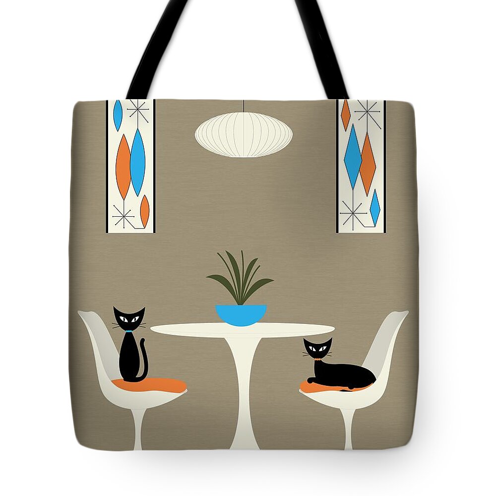 Mid-century Modern Tote Bag featuring the digital art Knoll Table by Donna Mibus
