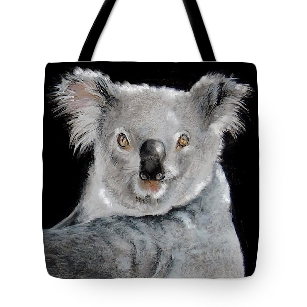 Koala Tote Bag featuring the drawing Koala by Jean Cormier