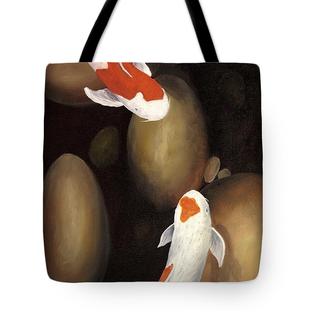 Koi Fish Tote Bag featuring the painting Koi by Darice Machel McGuire