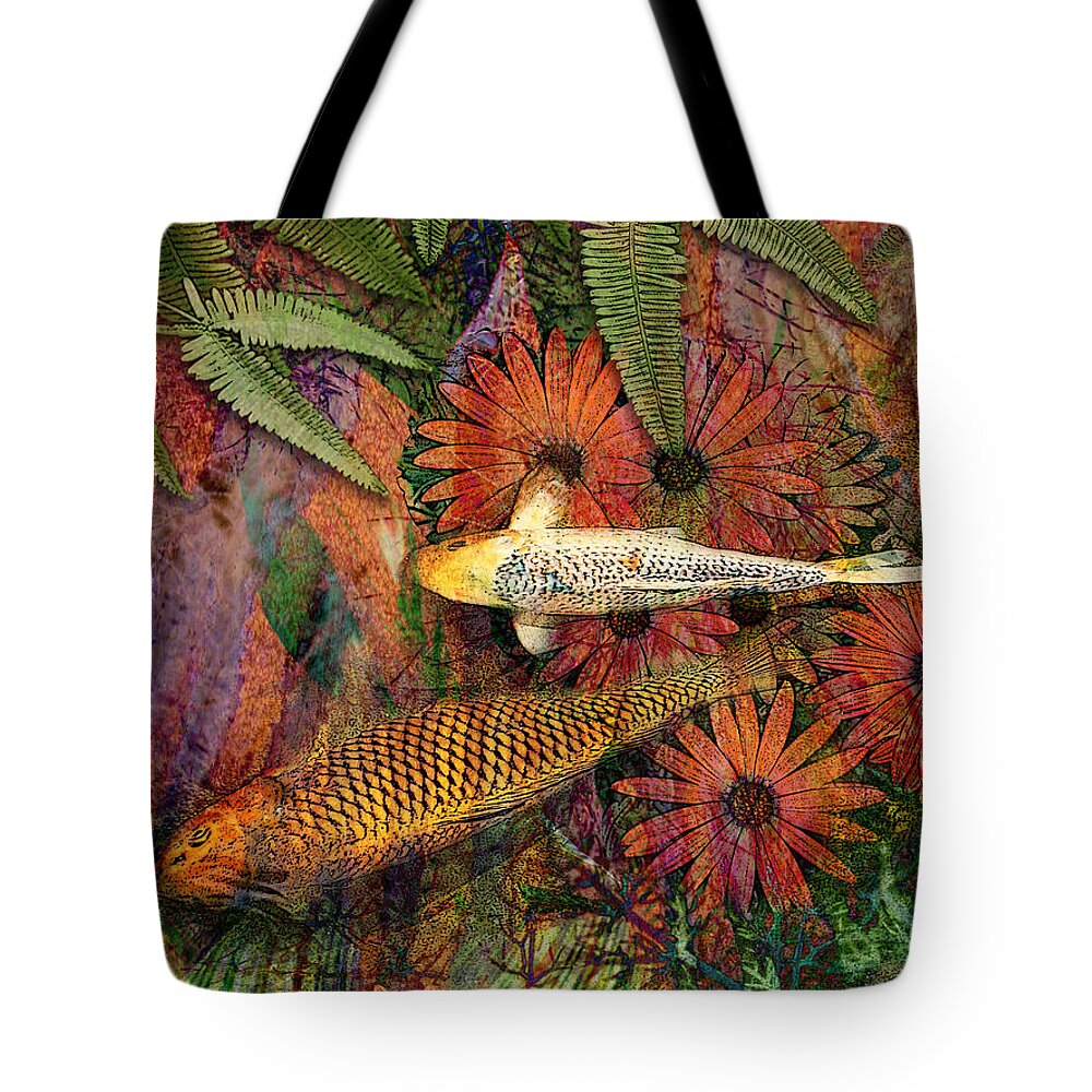 Koi Tote Bag featuring the mixed media Kona Kurry by Christopher Beikmann