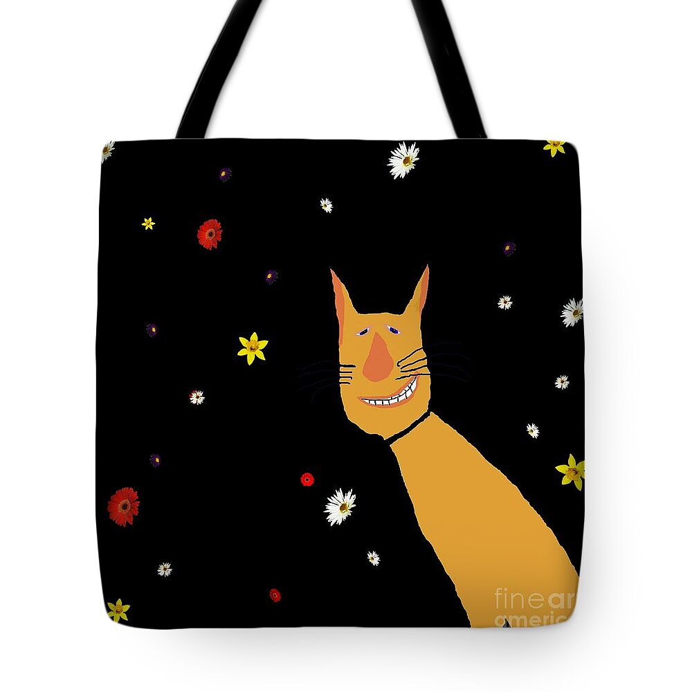 Drawings And Digital Tote Bag featuring the painting Kool Kat by James and Donna Daugherty