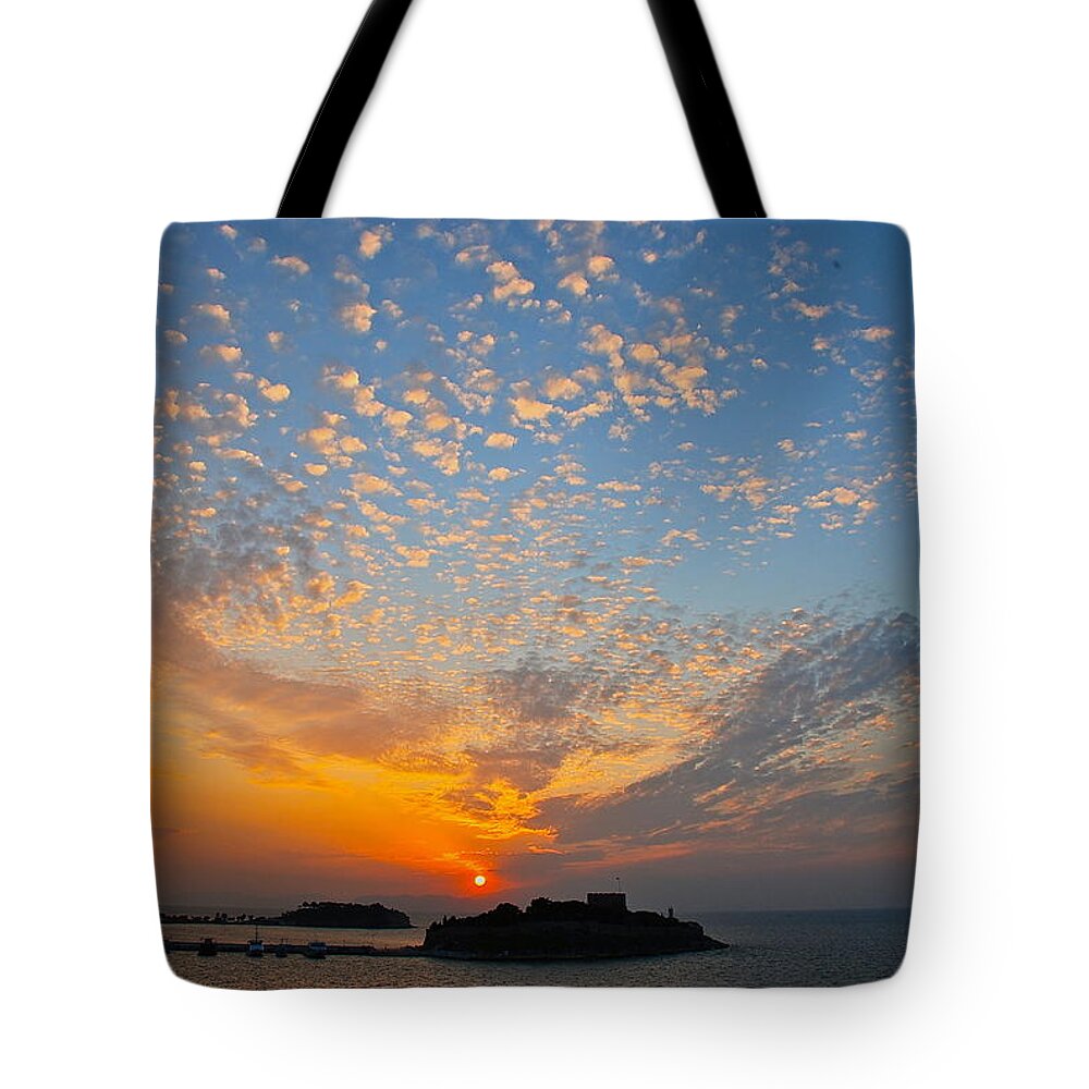 Kusadasi Tote Bag featuring the photograph Kusadasi Sunset by Eric Tressler