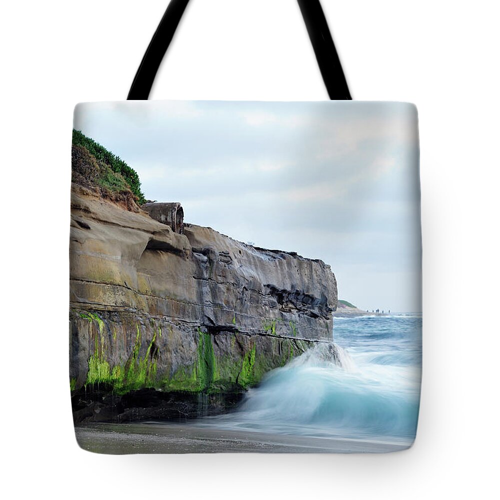 Water's Edge Tote Bag featuring the photograph La Jolla Coast by Paule858