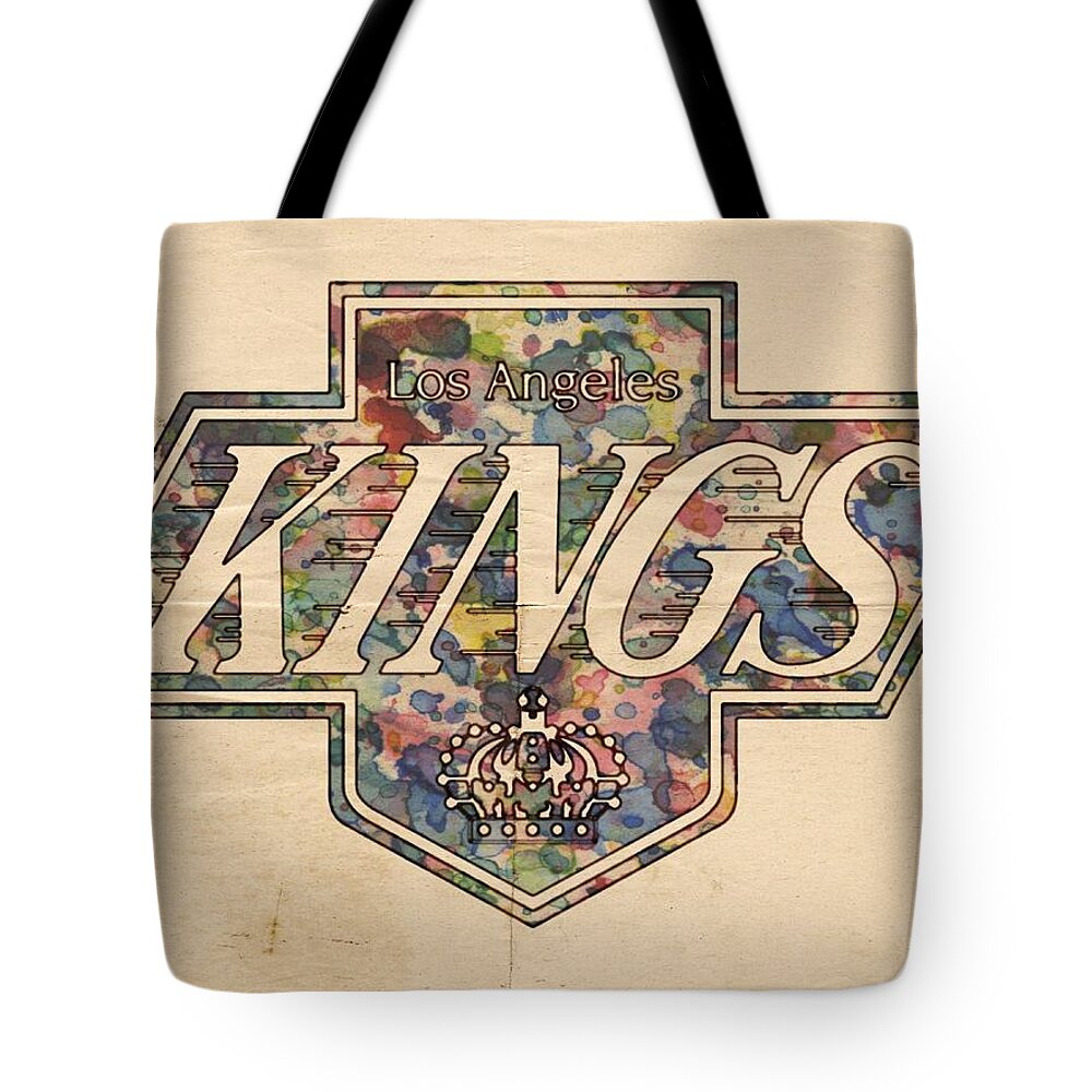 Los Angeles Kings Tote Bag featuring the painting LA Kings Vintage Art by Florian Rodarte