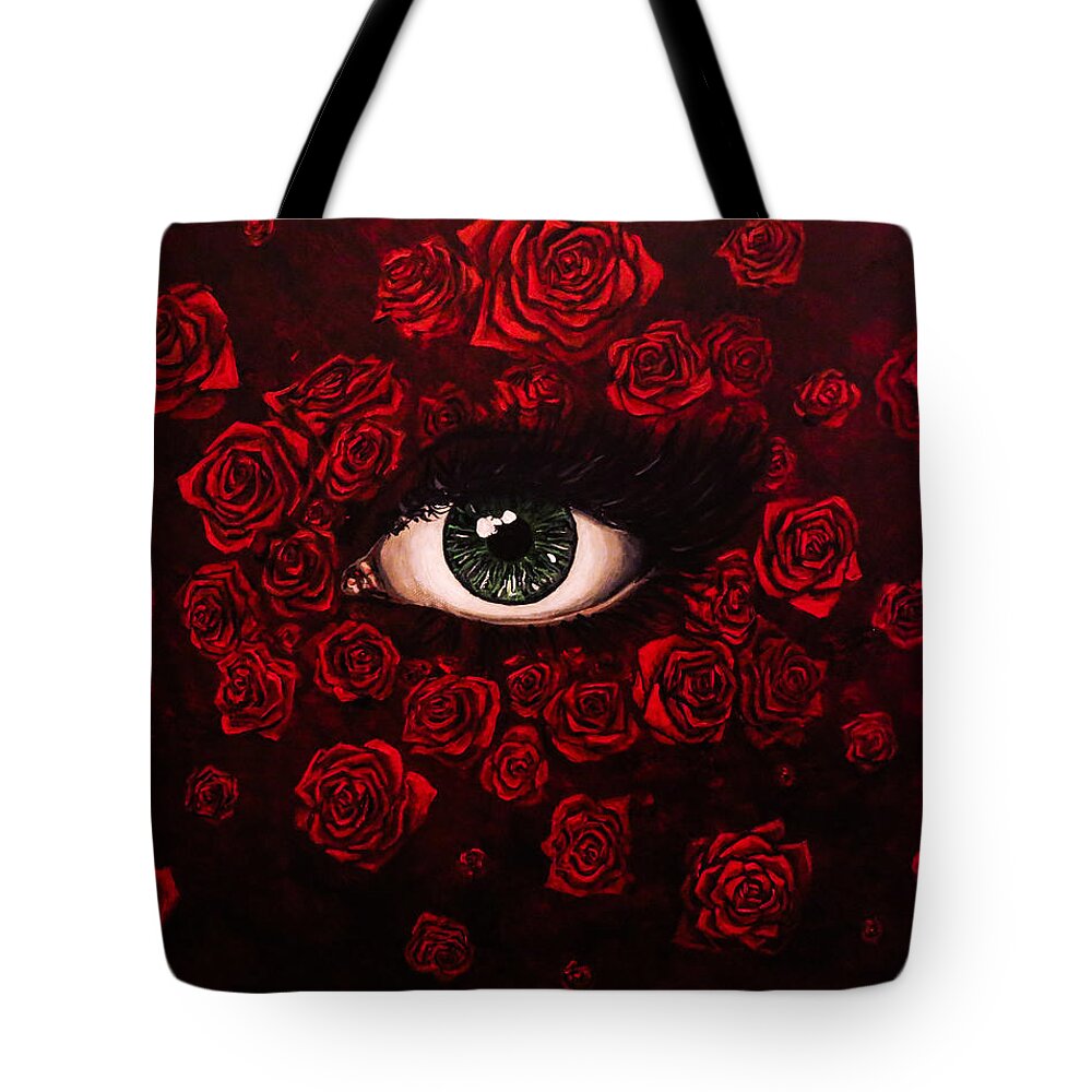 Rose Tote Bag featuring the painting La Vie En Rose by Joel Tesch
