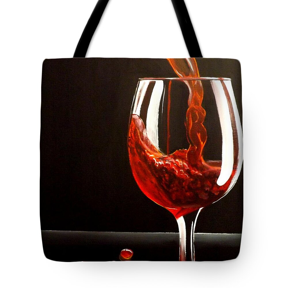 Lady In Red Tote Bag featuring the painting Lady In Red by Darren Robinson