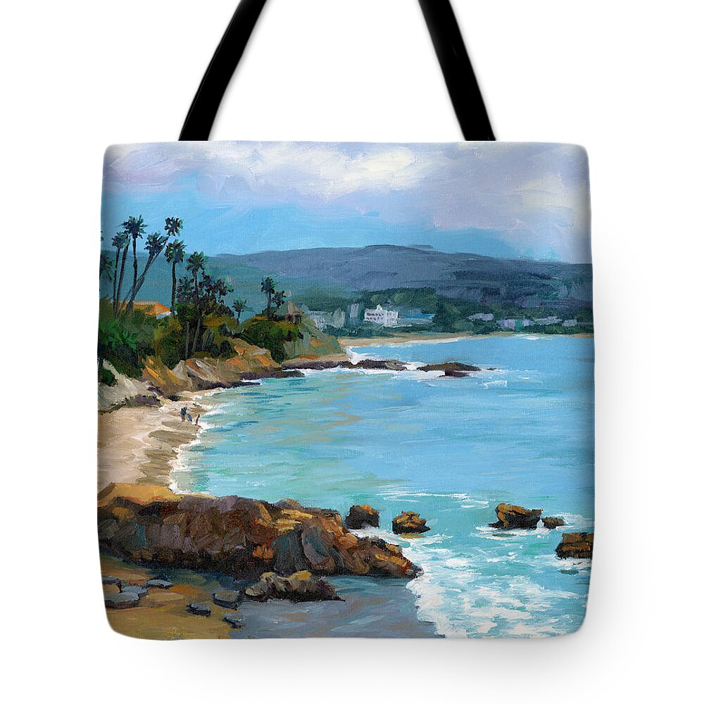 Laguna Beach Tote Bag featuring the painting Laguna Beach Winter by Alice Leggett