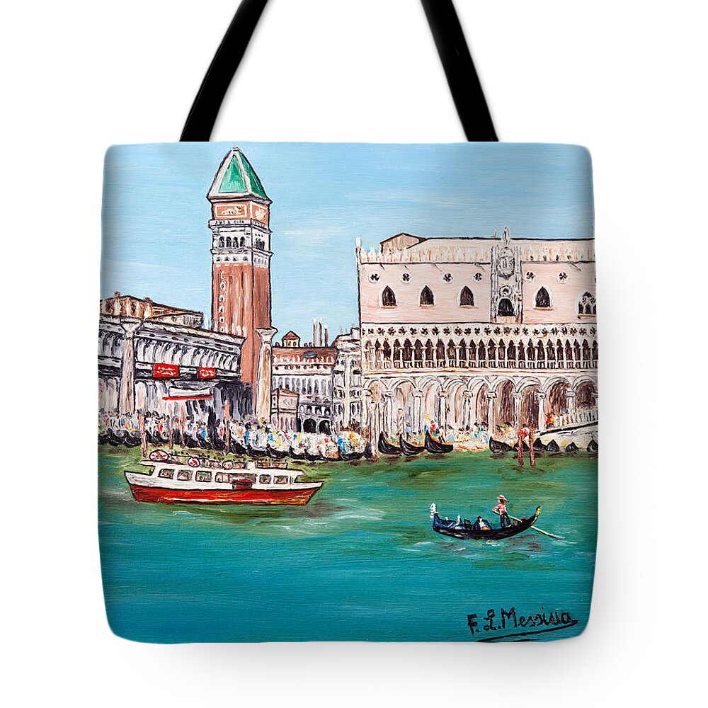 Loredana Messina Tote Bag featuring the painting Laguna by Loredana Messina