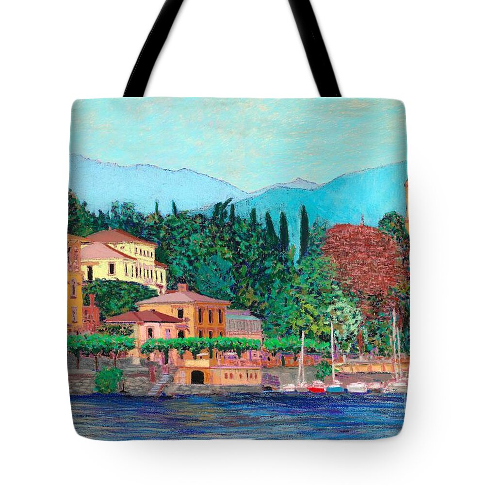 Landscape Tote Bag featuring the painting Lake Como by Allan P Friedlander