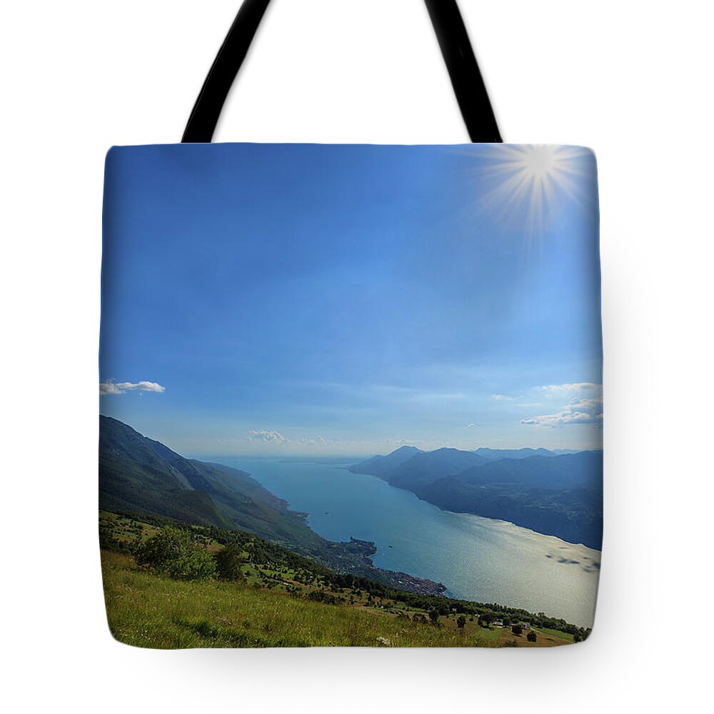 Non-urban Scene Tote Bag featuring the photograph Lake Garda Seen From Monte Baldo, Italy by Flavio Vallenari