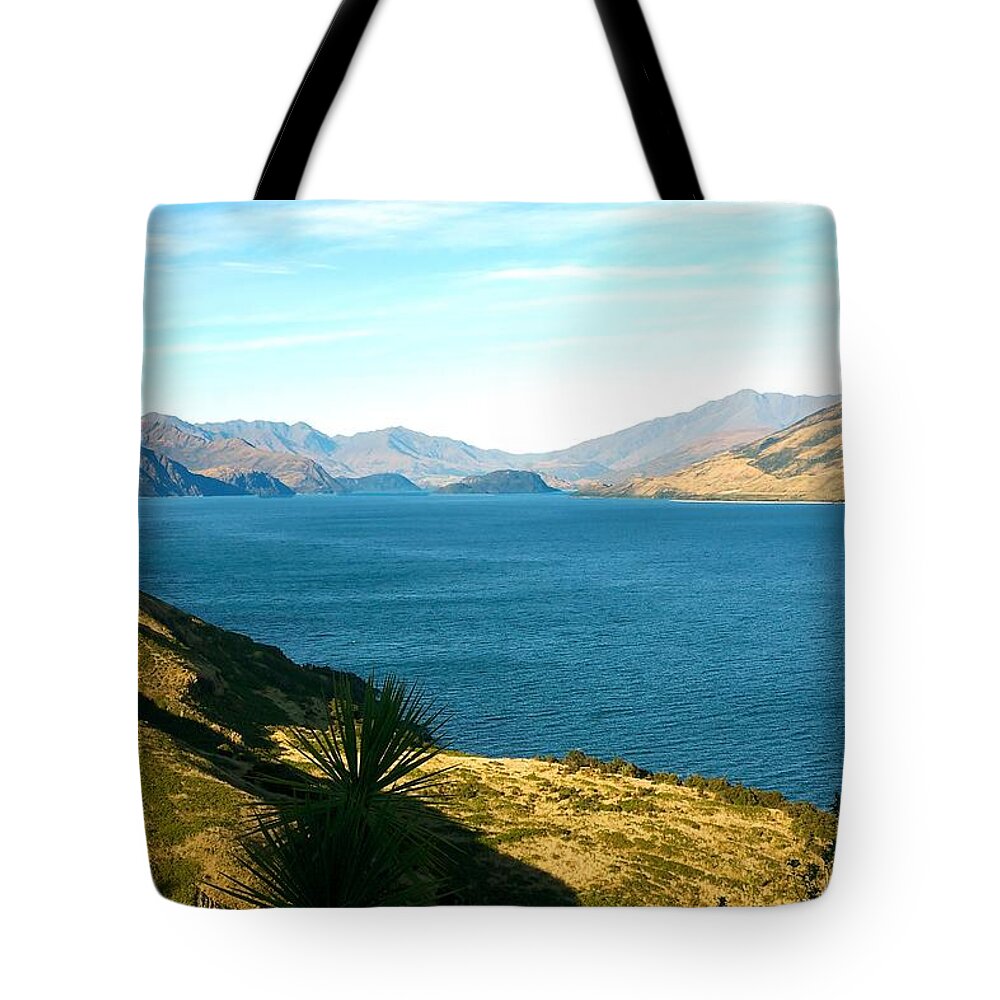 New Zealand Tote Bag featuring the photograph Lake Hawea by Stuart Litoff