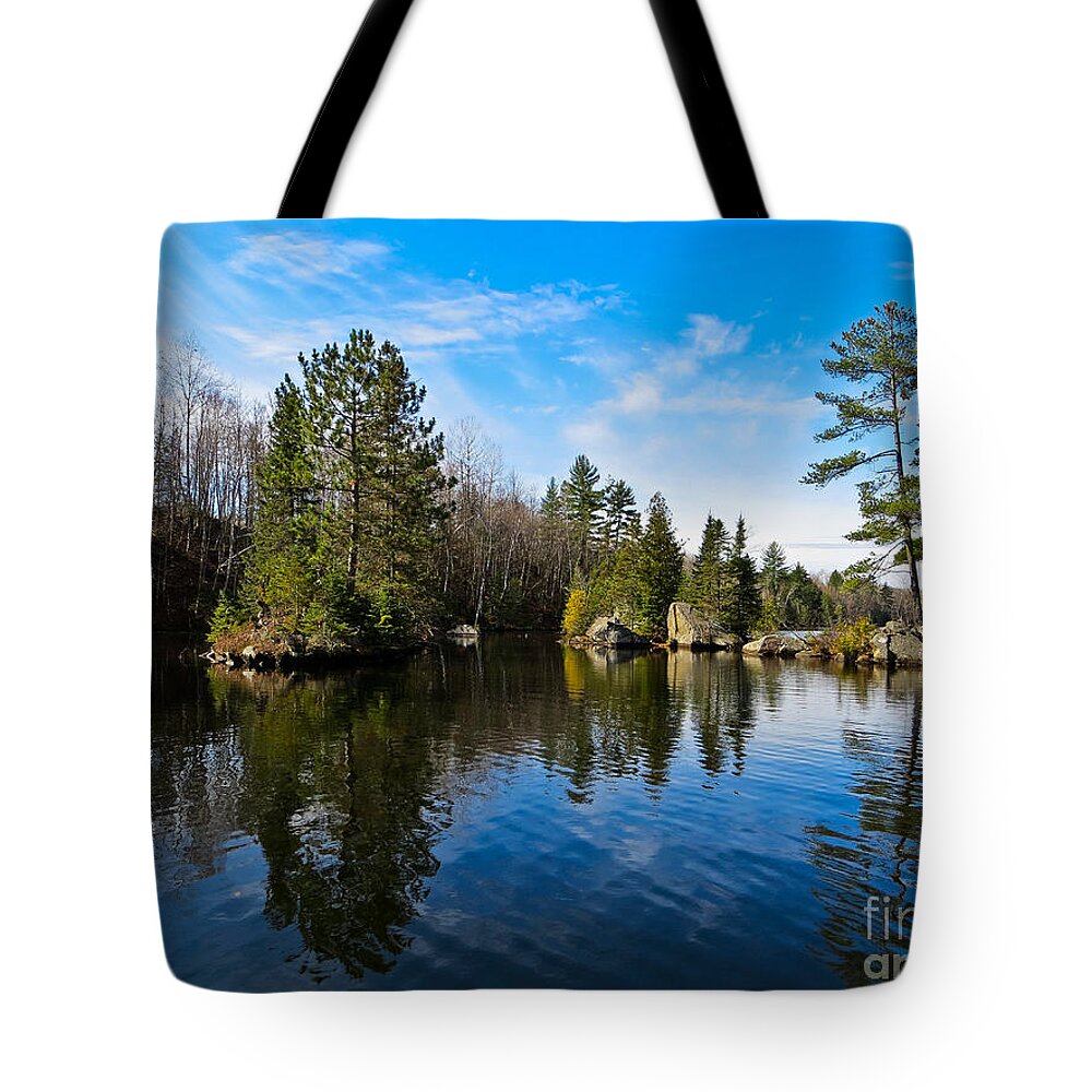 Lake Michigamme In Michigan Tote Bag featuring the photograph Lake Michigamme by Gwen Gibson