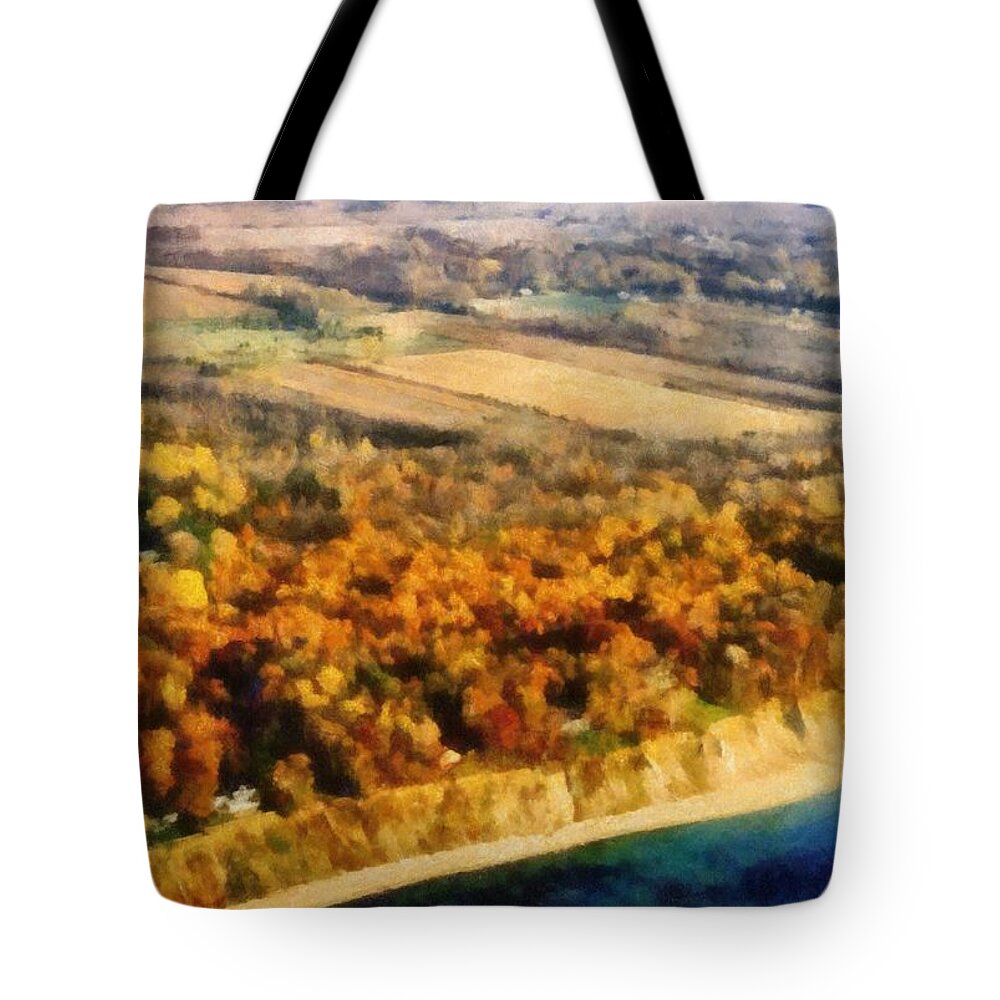 Beach Tote Bag featuring the photograph Lake Michigan Shoreline in Autumn by Michelle Calkins