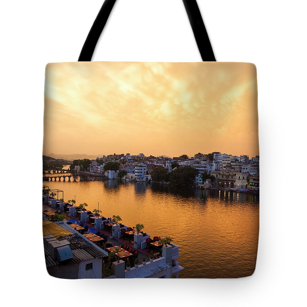Tranquility Tote Bag featuring the photograph Lake Pichola, Udaipur by © Akash Anand Bhagwani
