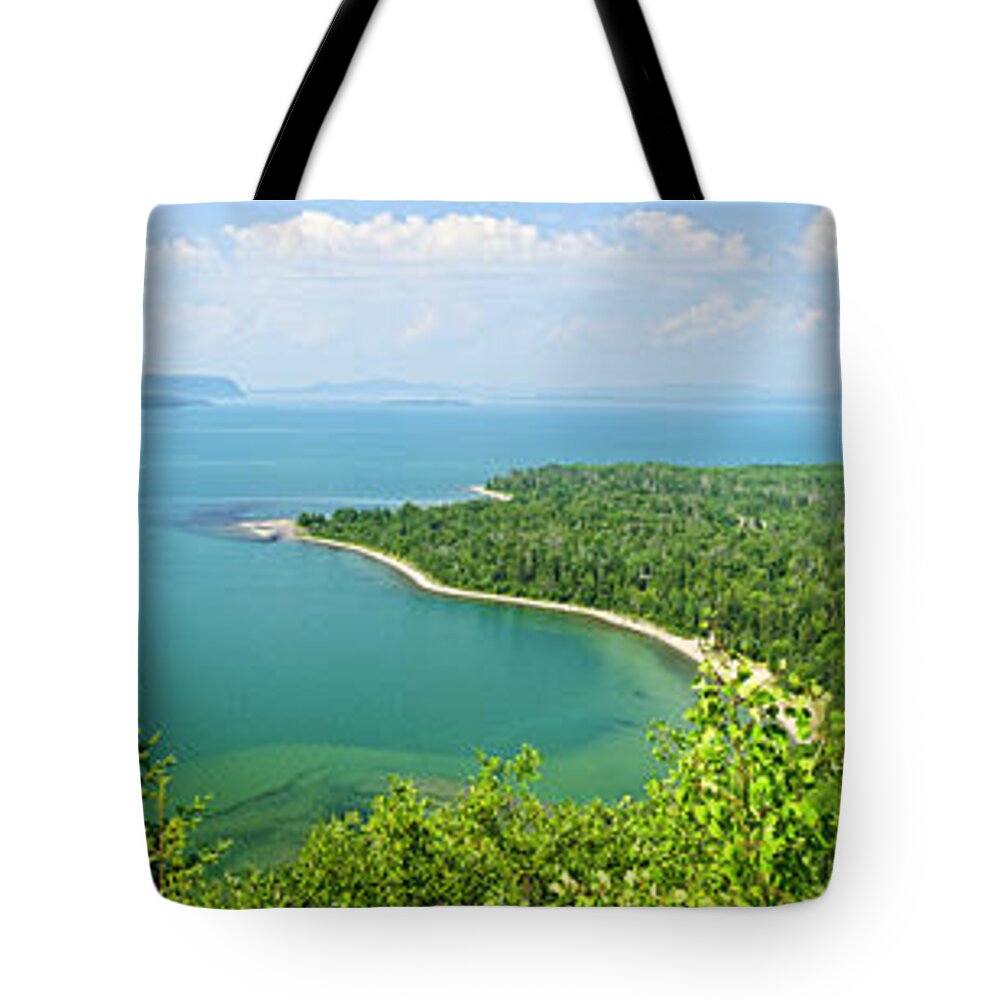 Lake Superior Tote Bag featuring the photograph Lake Superior panorama by Elena Elisseeva