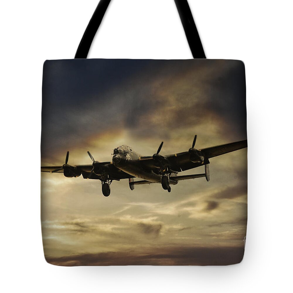 Lancaster Bomber Tote Bag featuring the digital art Lancaster Spirit by Airpower Art