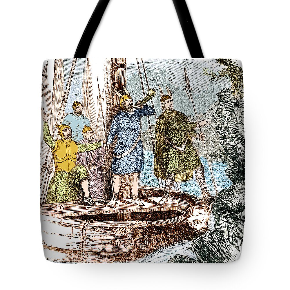 Exploration Tote Bag featuring the photograph Landing Of The Vikings In The Americas by Science Source