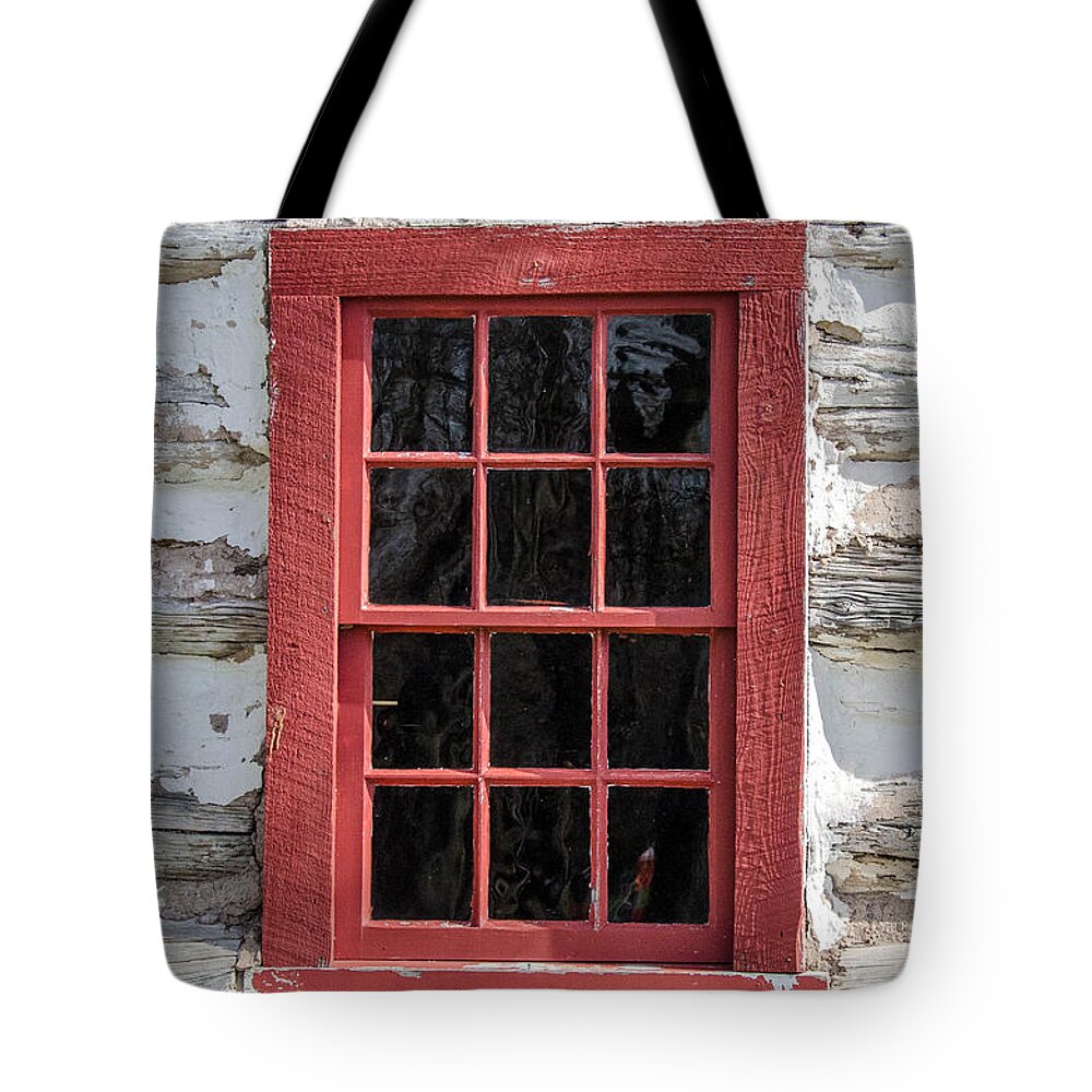 Clarence Ny Tote Bag featuring the photograph Landow Cabin Window by Guy Whiteley