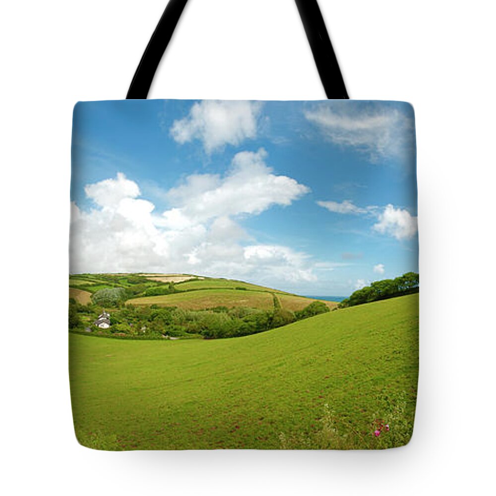 Scenics Tote Bag featuring the photograph Landscape In Devon, Gb by Hiob